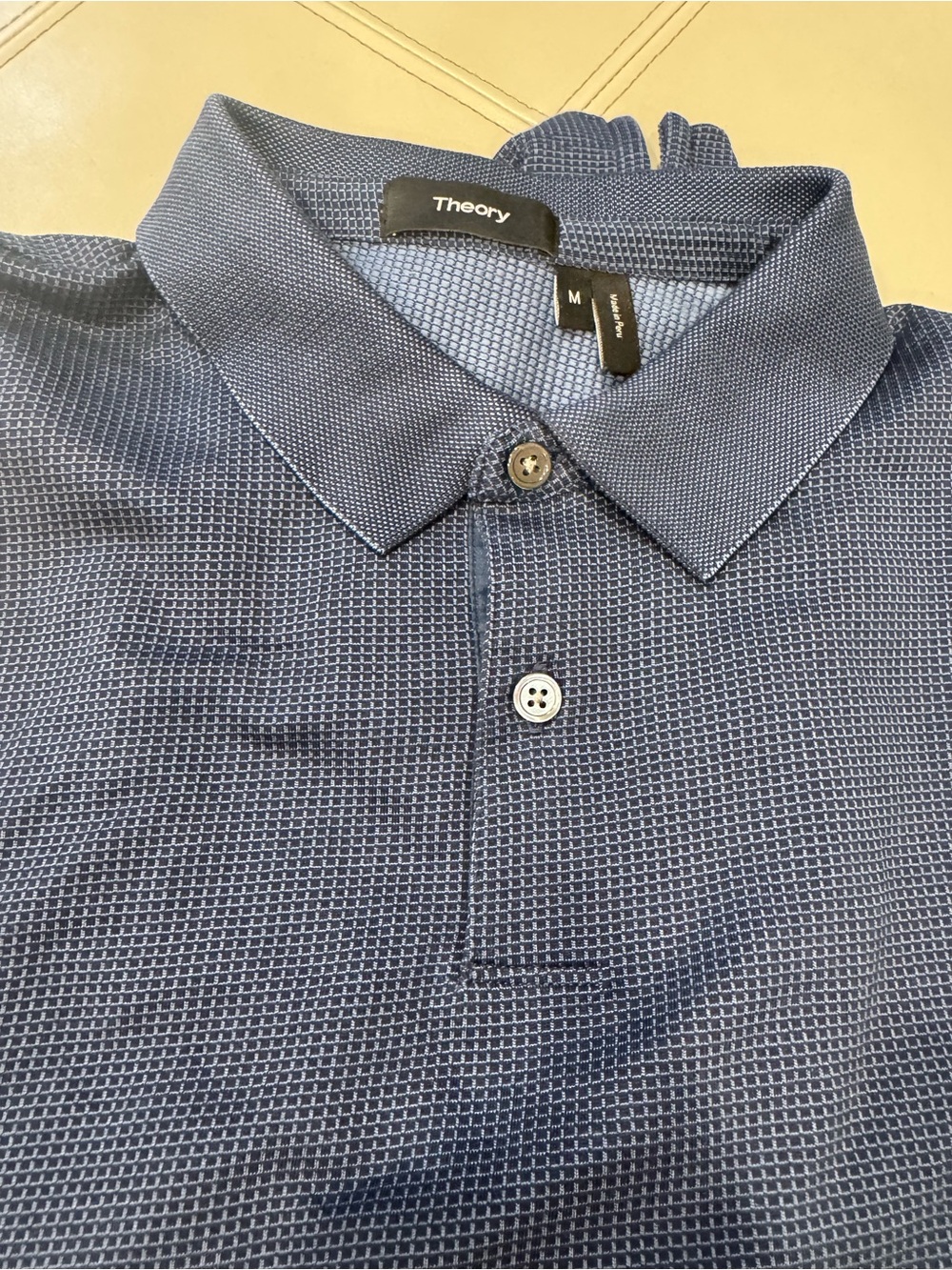 Theory Men's Blue Polo Shirt size medium